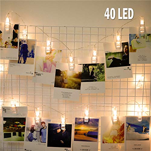 40 led string lights with photo clips battery operated indoor out…