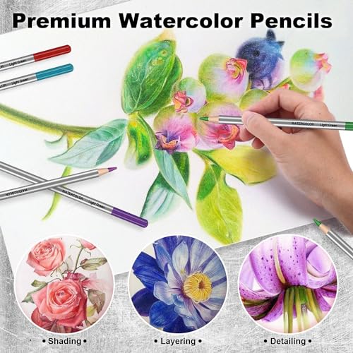 Image of Corslet 184 Pc Art Pencil Supplies Artist Drawing Kit Sketch Set Shading Pencil Set Including Graphite Pencil Sketch Kit Drawing Watercolours Oil Pastel Colour and A5 Sketchbook