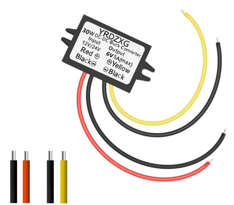 YRDZXG12V to 6V 5A 30W DC-DC24V to 6V Step-Down Adapter, Buck Converter, Reducer, Power Converter Mini Module Waterproof DC Compatible car Radio-image-19