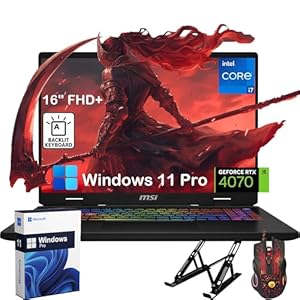 MSI Crosshair Gaming Laptop – with Office Lifetime, 16″ FHD+ IPS Display, GeForce RTX 4070, Intel 16-Core i7-14650HX, 64GB DDR5 RAM, 4TB SSD, Backlit Keyboard, Wi-Fi, Windows 11 Pro, w/Accessories