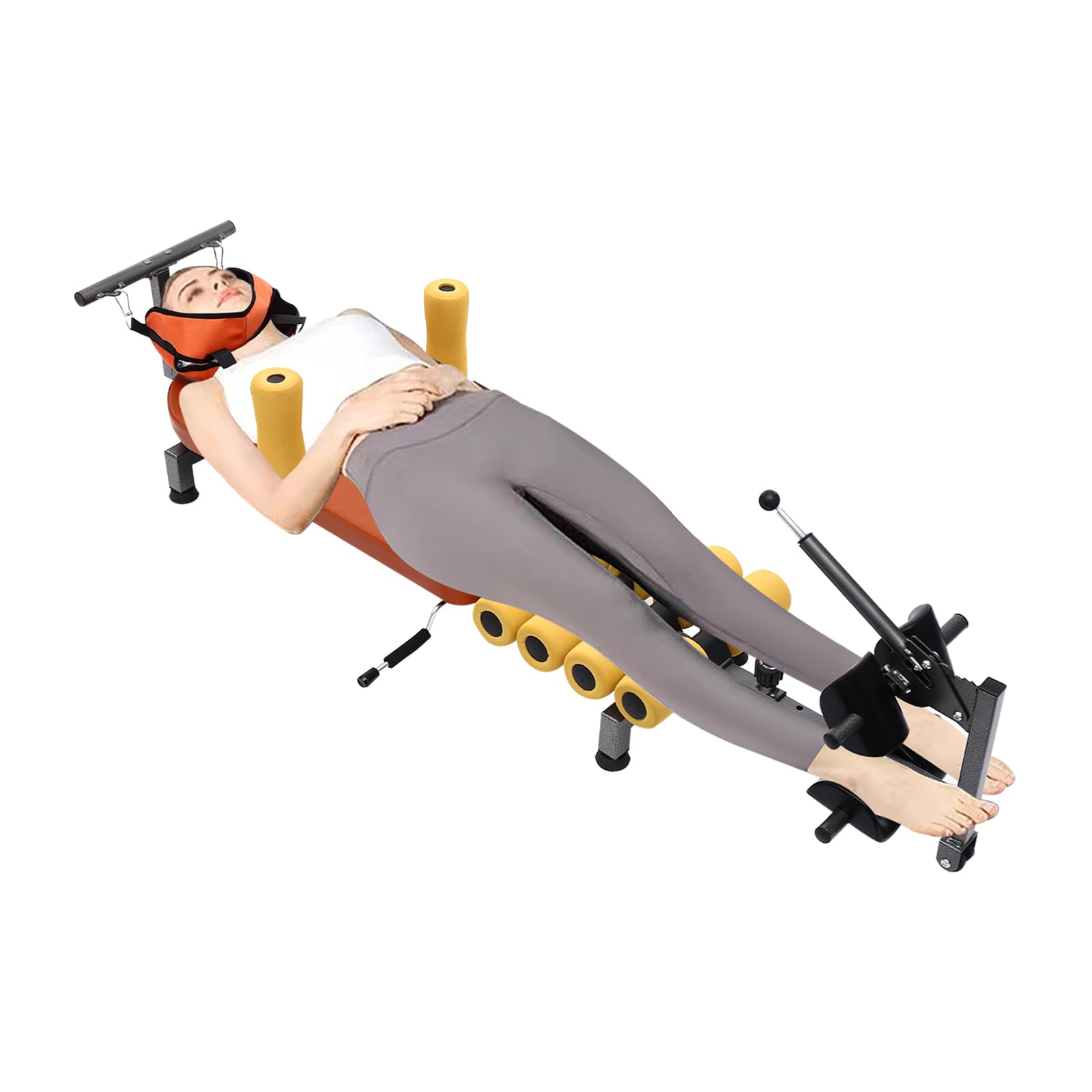 NAIXING Adjustable Back Stretch Bench for Spinal Decompression, Neck and Back Pain Relief, Portable Traction Therapy Machine