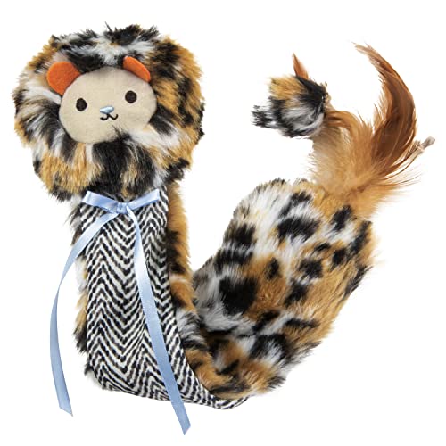 SmartyKat Instincts Looney Lion Heart Kicker Plush Electronic Sound Refillable Cat Toy w/HappyNip Tube (Catnip & Silvervine) - Multicolor, One Size