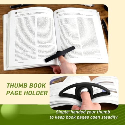 Book Page Holder with 360°Rolling Wheel, 3D Printing Thumb Book Page Holder for Relax Fingers, Novel Reading Accessories Gifts for Readers, Book Lovers Gifts, Bookworm Gifts, Literary Gift - Image 4
