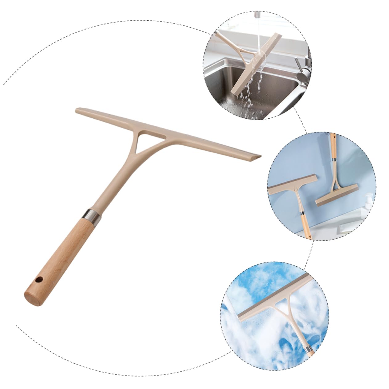Healvian 1pc Multi-Purpose Window Wiper for Car Windshield Household Use Compact Water Wiper Tool for Cleaning Mirrors Shower Doors Convenient Storage Fast Cleaning