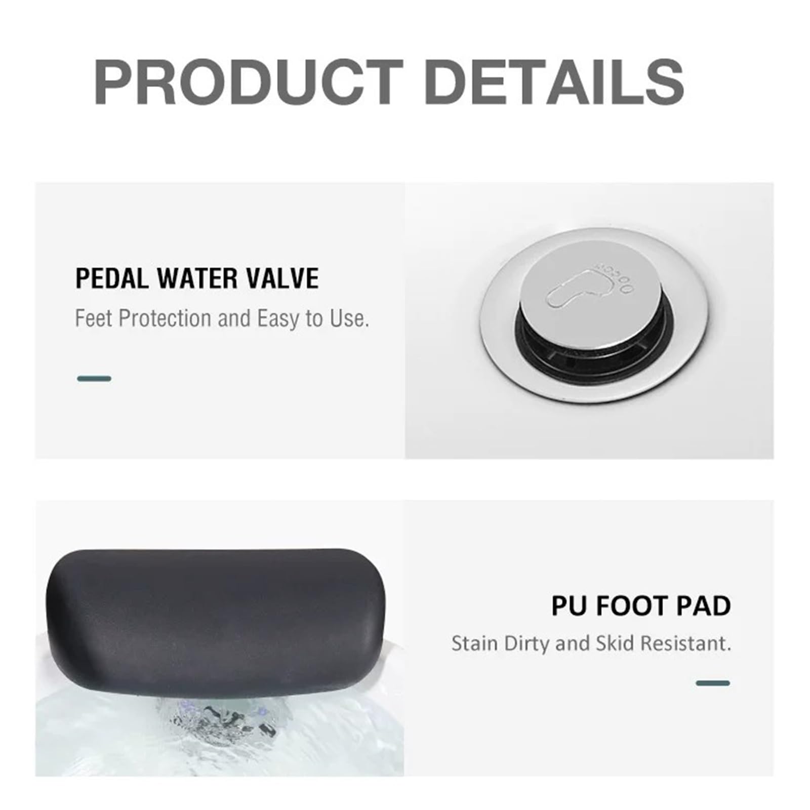 Massaggiatore Termale Piedi D'acqua, Vasca Piedi Rotonda Con 7 Luci LED | Design Ad Alta Capacità, Design Acrilico Monopezzo, Design Del Tappetino In PU