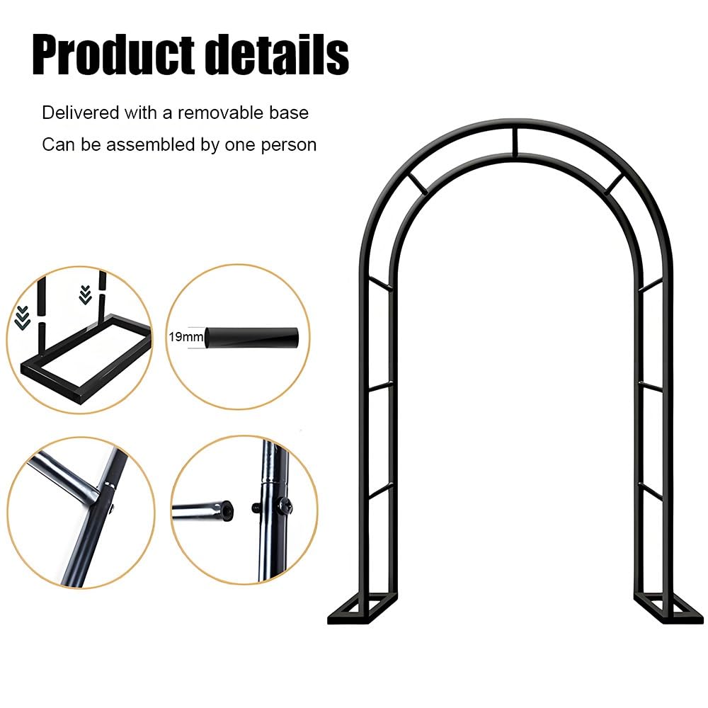 Arco de jardín, Robusto Arco de jardín de Metal - Enrejado de Acero para Exteriores para Plantas trepadoras y Rosales, Ele Wedding Pera Trellis, Bronce, 71 x 87 Pulgadas fies