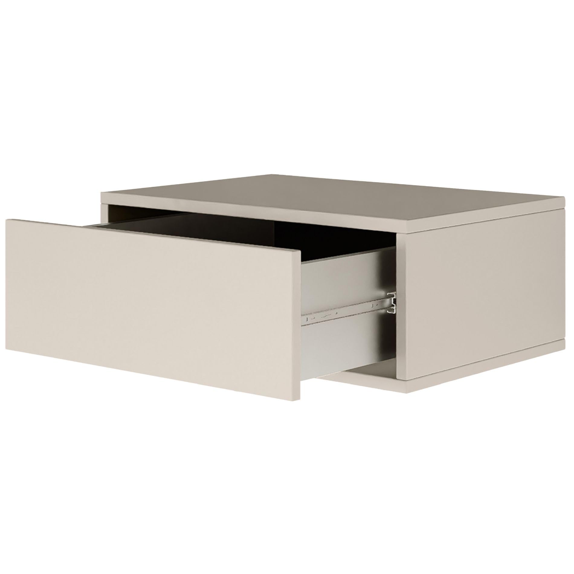 Selsey Comodino Sospeso Framme 50 cm Kaschmir Elegante e Minimalista per Camera da Letto Cassetto Spazioso Push to Open Design Unico con Venature - Pannello Laminato 16mm