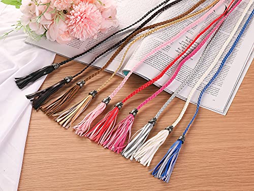 Allegra K Women's Tassel Braided Belts Skinny Woven Waist Belts for Skirt Dress4