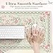 HAOCOO Cute Bow Floral Desk Mat for Keyboard and Mouse, Waterproof Desk Matt for Desktop, Non-Slip Large Mouse Pad, Keyboard Mat with Stitched Edge, Desk Pad Mat for Office