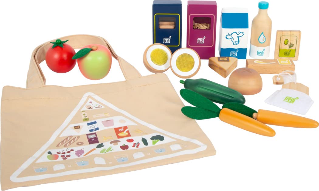 small foot Vegetarian Food Set "fresh" made of wood, for play kitchens, role play toys, for ages 3+ years, 12284