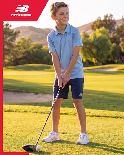 Image of New Balance Boys Short Set - 2 Piece Short Sleeve Collared Golf Boys Polo Shirt & Athletic Shorts for Outdoor Activities
