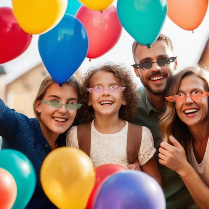 6 Pcs Kid Flame Sunglasses Fire Flame Glasses for Girl Boy Unisex Rimless Transparent Candy Color birthday party4