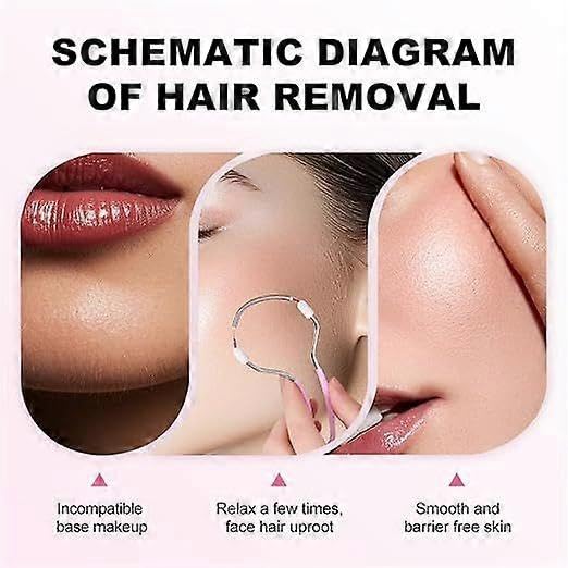 Image of Facial Hair Remover for Women, Spring Threading Tool | Face Hair Remover for Upper Lip, Chin, Forehead & Cheeks | Manual Epilator for Peach Fuzz Removal | Reusable Portable Beauty Care Tool