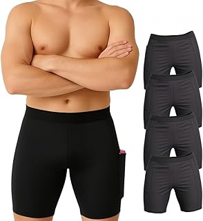 Kit 4 Short Térmico Bermuda Ciclista Com Bolso Segunda Pele Proteção UV Meia Coxa