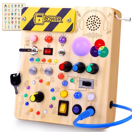 Image of Sumsoltic Busy Board,Montessori Toys for 1-3 Year Old Boys & Girls,Travel Educational Learning Activities for Toddlers,Sensory Toy for Kids with Autism (Busy Board v5)