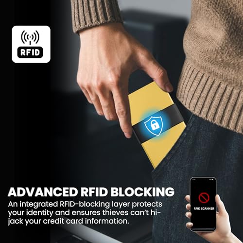 Image of CODE 118 Wallet for Men - Slim Minimalist Aluminum Smart Wallet with RFID Blocking - Compact cash and Credit card holder with Pop Up Ejector (Classic, 24K Gold)