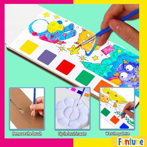 Image of Partymax- 10 Set Of Water Colour Painting Books For Kids Party /Goody |Ideal For Return Gifts For Kids Birthday For Children 4-10 Yrs, Multicolor