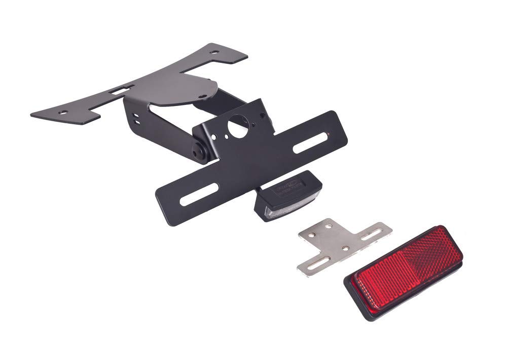 Puig 9492N Soporte Portamatrículas soporte portamatrícula de acero y poliamida con inclinación regulable, sistema de fijación seguro y diseño deportivo, Negro