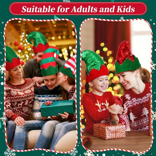 Tisancy HEQ-TISANCY-6441 12 Pieces Christmas Hat Christmas Elf Hat Colorful Funny Hats With Bells Christmas Holiday Party Hats thumb #5