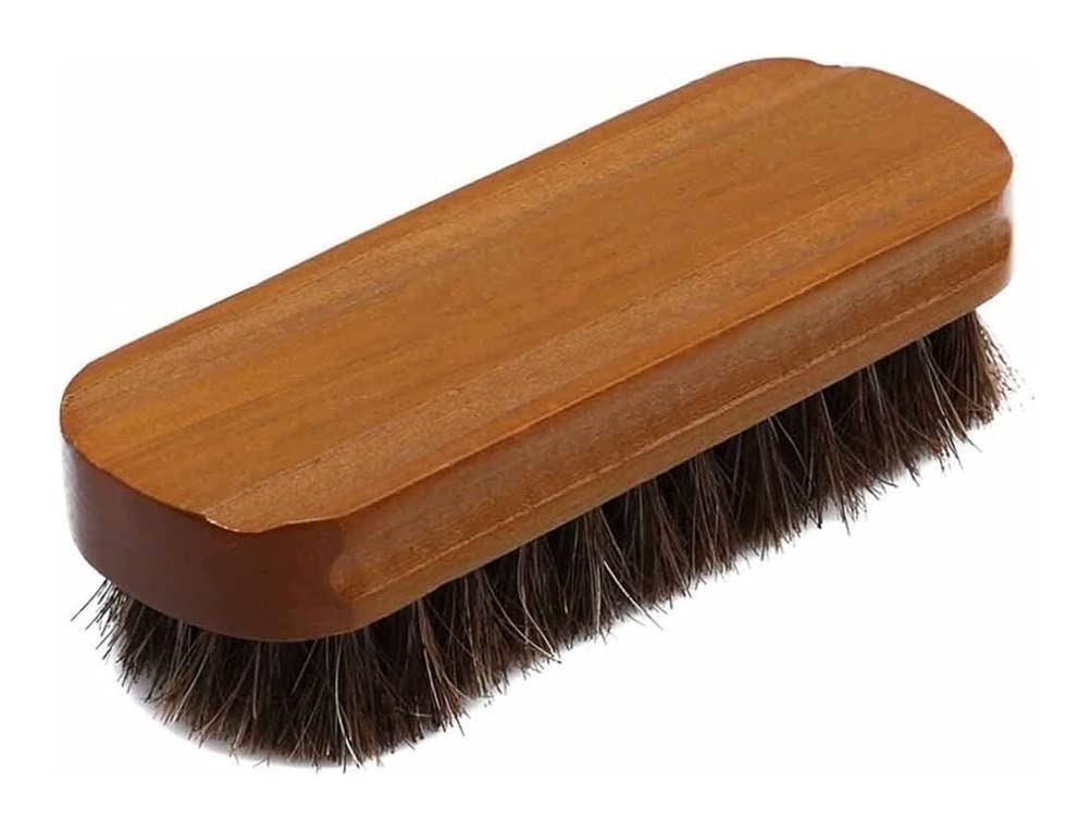 Cepillo for Zapatos, Cuero Natural Cabello de Caballo Real Herramienta de Pulido Suave Cepillo for Zapatos de Crin Cepillo for pulir