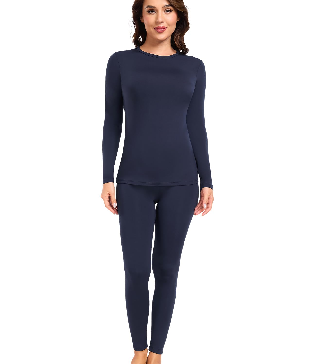 wirarpa Conjunto de Ropa Térmica para Mujer, Capa Base Forrada de Polar, Top de Manga Larga y Pantalón para Señoras para Calor en Invierno