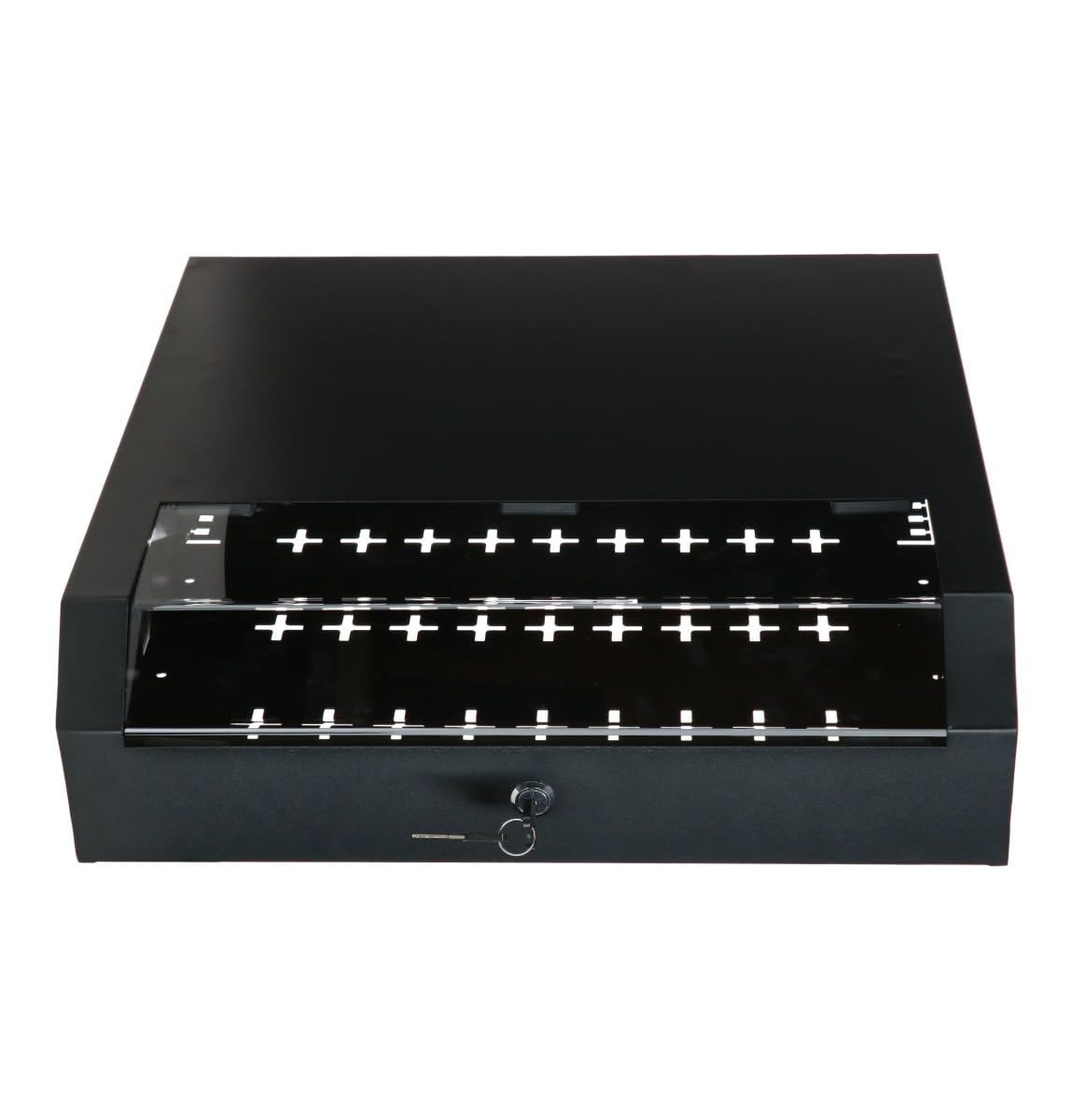 Netzwerkschrank kompakt flach (BxTxH) 500 x 140 x 475mm - Schwarz