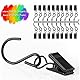40 Stück Vorhanghaken mit Clip,Edelstahl Haken mit Clip für Gardinen,Gartenschnur-Lichtaufhänger oder Party Lights-Clips, Foto-Clips（Schwarz）