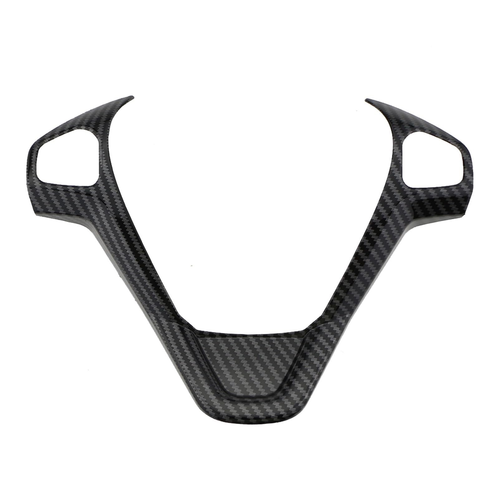 Tryagat Car Steering Wheel Cover Trim for Ford Ecosport 2013-2017 Fiesta MK7 2009-2017 ABS Self Adhesive Interior Frame Decor 1 Piece,2 hole-Carbon fiber look