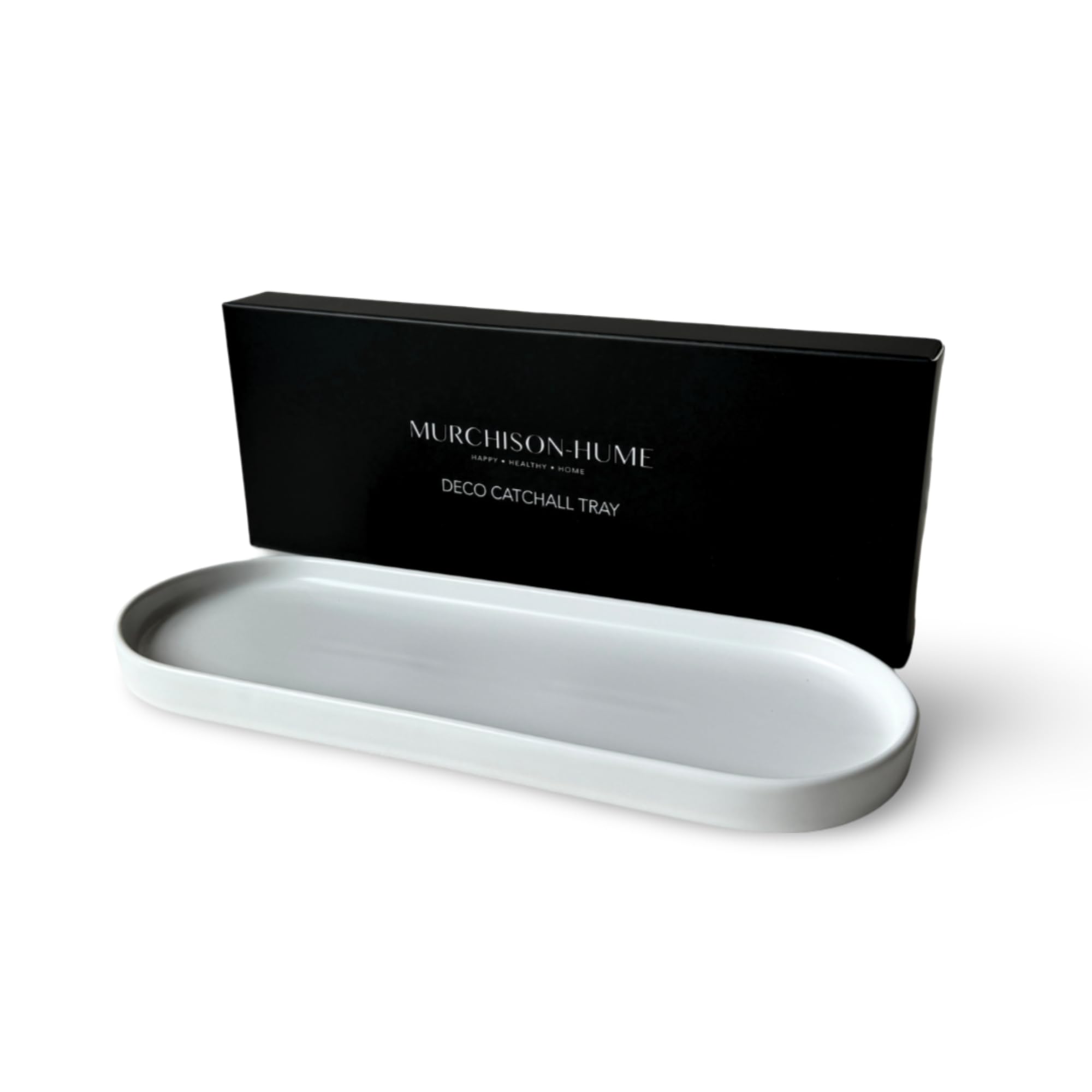 Murchison-Hume Oval Ceramic Catchall Tray – Elegant, Dishwasher-Safe Organizer for Sink, Vanity, Entryway, Desk & More (Large)