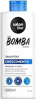 Salon Line, Shampoo, SOS Bomba, Crescimento, Reparação e Força - Todos os Tipos de Cabelos, 500 ml