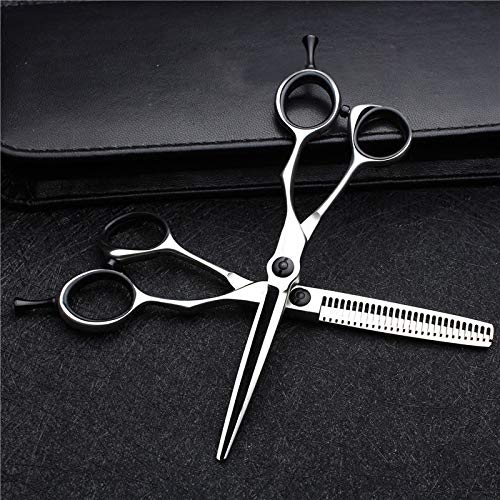 Barber Ciseaux Set Avec Étui En Cuir, Dilution De Coupe De Cheveux Professionnel De Sharp Ciseaux -Longueur 5,5 Pouces, Coiffure Parfaite Ciseaux Pour Les Hommes Et Les Femmes