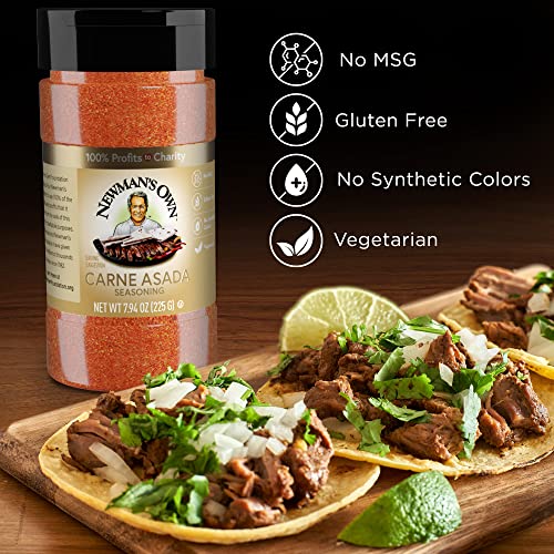 Newman's Own Carne Asada Seasoning; Perfect Spices For Cooking Steak; No Msg, Gluten Free; Kosher; 7.94 Oz. Bottle #TOP1