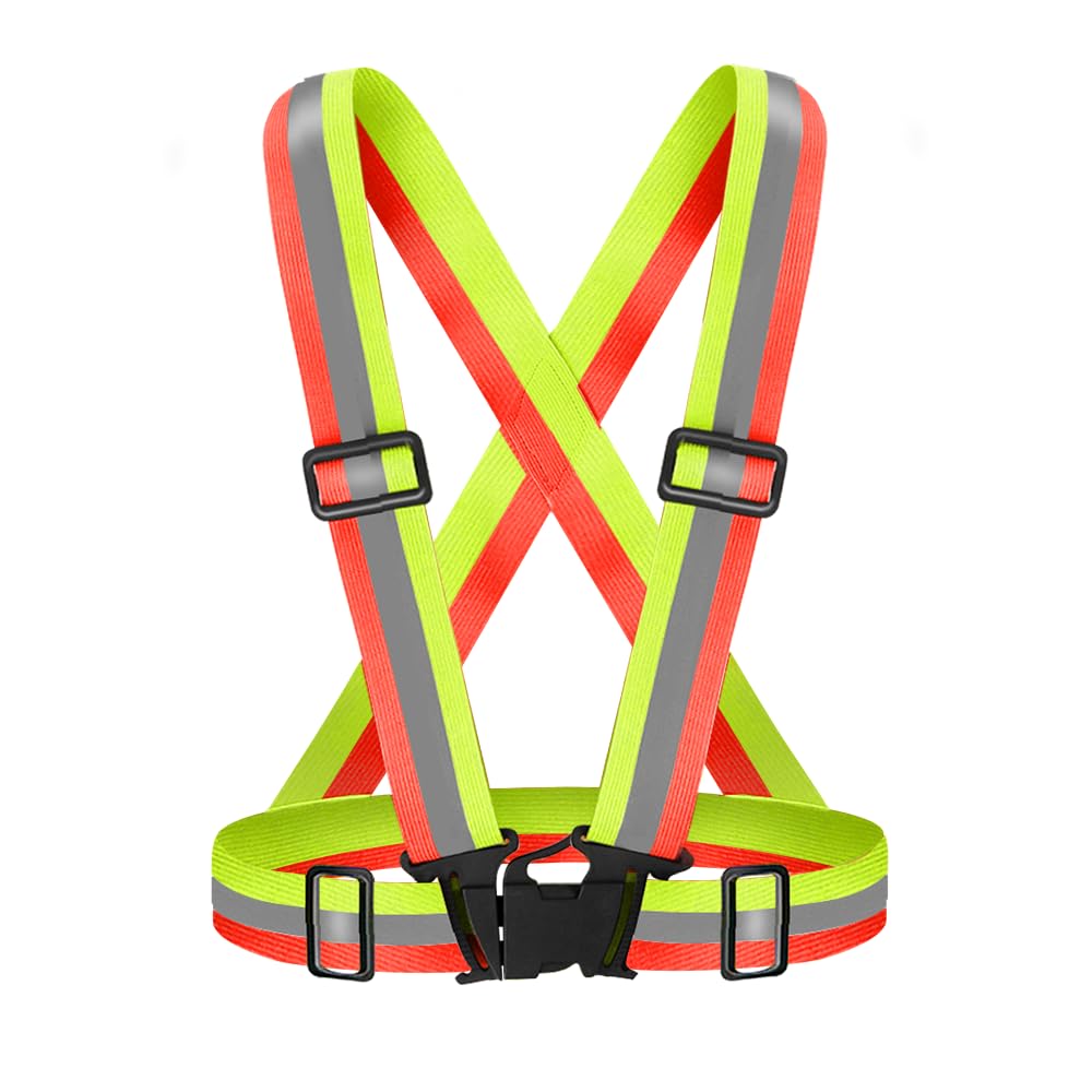 Chaleco reflectante para correr para mujer que camina por la noche, chaleco de seguridad para correr con correa reflectante de visibilidad 360 grados