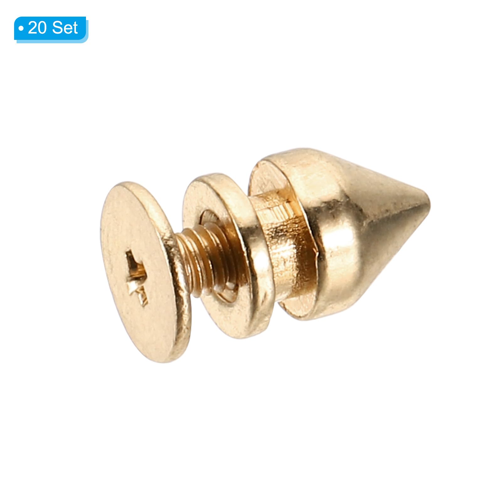 PATIKIL 12mm Studs for Clothing 20 Sets Studs and Spikes Leather Rivets Cone Spikes Metal Screw Studs for Clothing Leather Crafts Fabric Shoes Punk Bag Leathercraft - Image 3