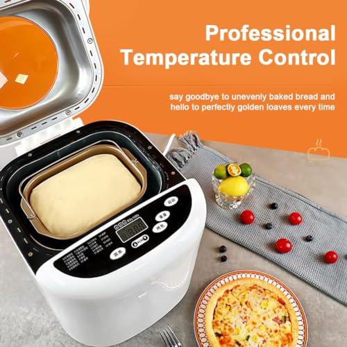 Automatischer Brotbackautomat für den Haushalt, multifunktionale Kuchenmaschine, programmierbarer Brotbackautomat mit 19 Voreinstellungen und 13-Stunden-Timer, mit LCD-Display für Kuchen, Pizzateig, B – Bild 5