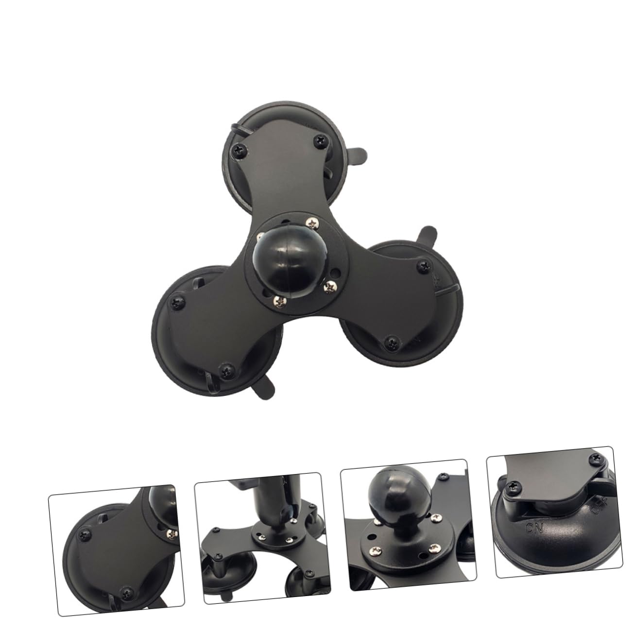 Soporte De Ventosa Triple para Parabrisas Base De Ventosa Cierre Giratorio Ajustable Compatible Dispositivos para Montaje De Succión Coche o Ventana