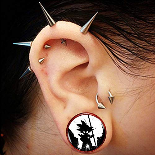 FLYUN Anime Ear Gauges Plugs Wood Ear Stretcher Expander 8mm-25mm 0 00-1'' Anime Double Flared Saddle Plugs Piercing2