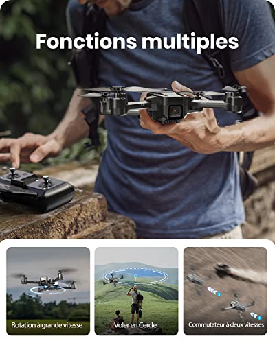 Holy Stone Drone HS440 avec caméra 1080P pour enfants, quadricoptère RC pliable avec 2 batteries 40 minutes Temps de vol long, transmission FPV Live, Tap Fly, commande vocale, capteur de gravité 6 Holy Stone Drone HS440 avec caméra 1080P pour enfants, quadricoptère RC pliable avec 2 batteries 40 minutes Temps de vol long, transmission FPV Live, Tap Fly, commande vocale, capteur de gravité – Image 6