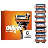 Gillette Fusion5 Razor Blades Men, Pack of 8 Razor Blade Refills with Precision Trimmer, 5 Anti-Friction Blades - Image 1