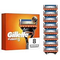 Gillette Fusion5 Razor Blades Men, Pack of 8 Razor Blade Refills with Precision Trimmer, 5 Anti-Friction Blades