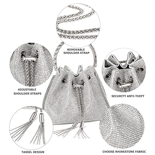 Image of Sweetovo Bling Crystal Rhinestone Purse for Women Sparkly Clutch Handbag Crossbody Bag for Evening Wedding Party Prom