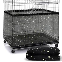 PLABBDPL Einstellbar Vogelkäfig Abdeckung, Extra Groß Vogelkäfig Samenfänger, Papageien Kordelzug Vogelfutter Kleintiere Netz, Abdeckung Rock Bewachen für Runde Quadratische Käfige(Schwarz)