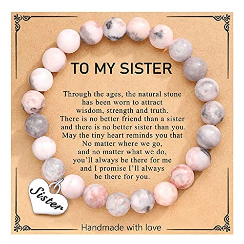 MFTRADING Beaded Bracelet for Women Inspirational Gifts to My Mom Daughter Gramdma Sister Best Friends Birthday Gift Nature Stone Bracelet