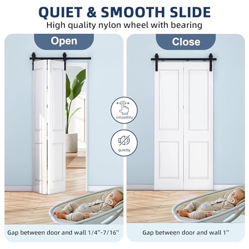 36 Inch Sliding Barn Door Hardware Track Kit for 2 Doors by EliteEdge - Image 6