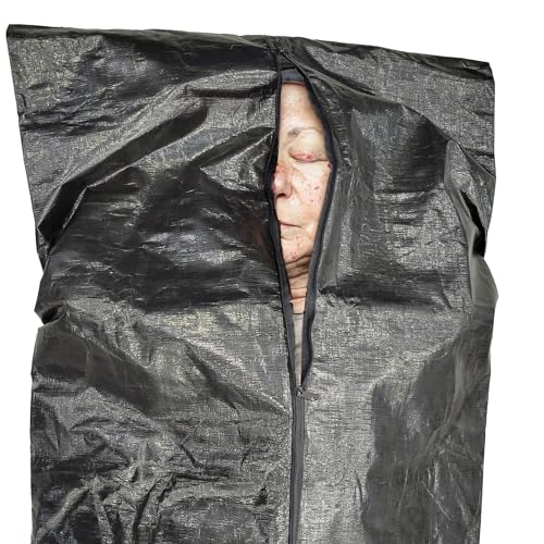 Image of Crime Scene Black Body Bag - Movie Style - With Dramatic Center Zipper - Adult Size