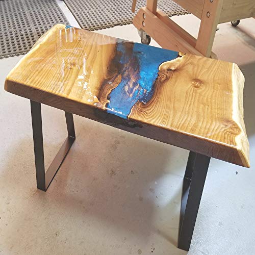 Osring 16 Inch Trapezoid Table Legs 2pcs, Solid Steel Furniture Leg for Coffee Table, TV Stand and Outside Bench, Black
