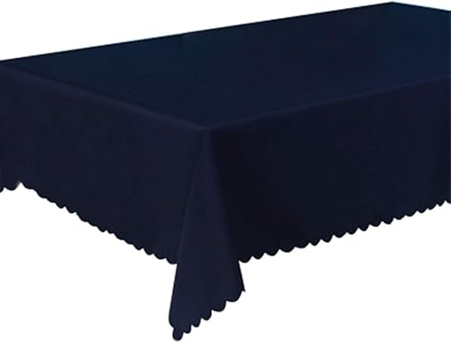 QueenBox Mantel rectangular sólido de poliéster de 62 x 94 pulgadas, para bodas, fiestas, hotel, restaurante (azul profundo)