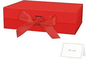10.5x7.5x3.1 Inch Gift Box with Ribbon, Magnetic Lid and Card for Valentine's Day