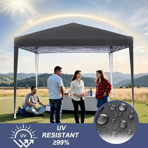 SAILUN 3x3m Party Tent Foldable Pavilion with 4 Side Walls Waterproof Suitable for Festivals,Pop Up Gazebo Parties and Camping Ideal for Winter Events and Garden, Black - Image 4