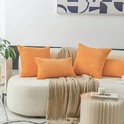 image for Home Brilliant Striped Euro Shams 24 x 24 Pillow Covers Burnt Orange P